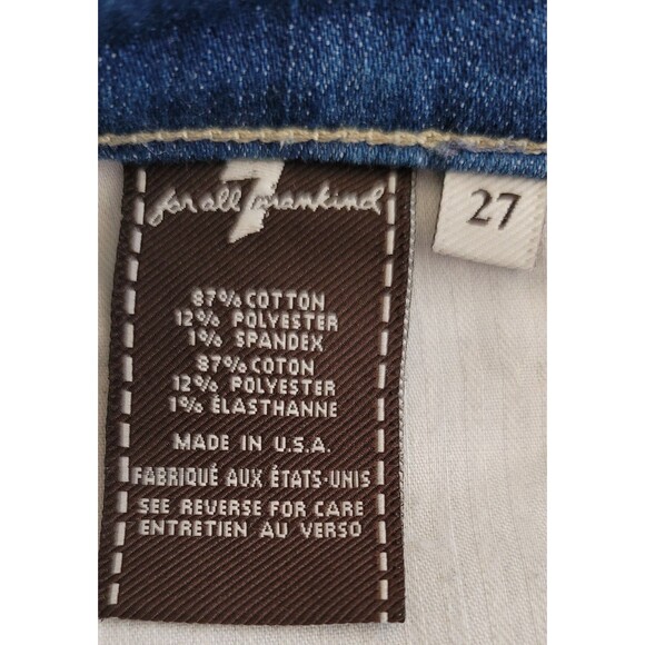 7 For All Mankind Roxanne Skinny Ankle Ladies Jeans 27 Denim Medium Wash - Picture 9 of 15